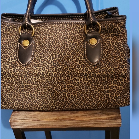 Fossil Handbags - Fossil Cheetah Print Leather/Fabric Handbag